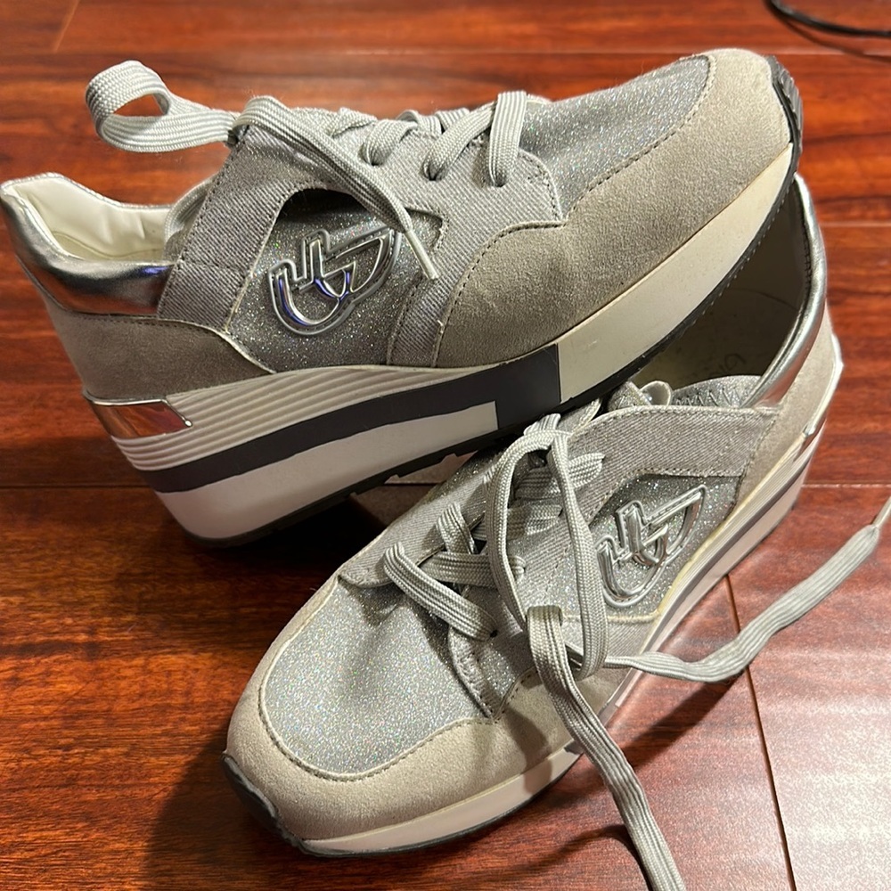 Blu Byblos glitter wedge sneaker